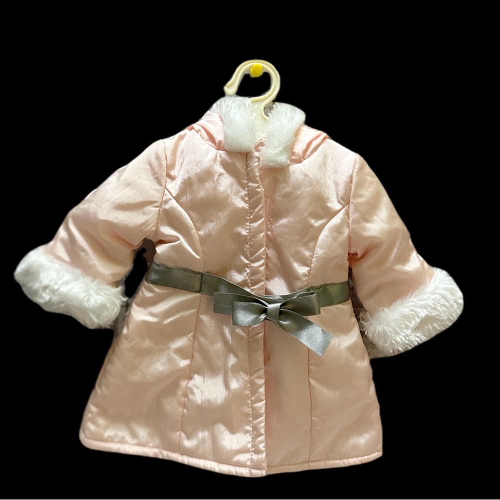 American Girl pretty belted pink coat winter jacket